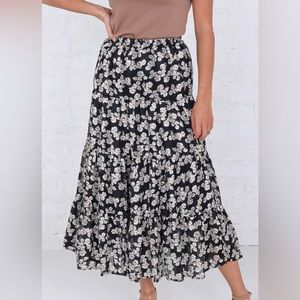 MikaRose floral midi skirt